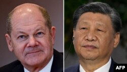 资料图：德国总理奥拉夫·朔尔茨（Olaf Scholz）与中国国家主席习近平2024年4月16日在北京会面。