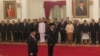 Pelantikan Kepala Badan Nasional Penanggulangan Terorisme Irjen Tito Karnavian dan Kepala Badan Nasional Keamanan Laksda Arie Soedewo di Istana Negara Jakarta (16/3). (VOA/Andylala Waluyo)