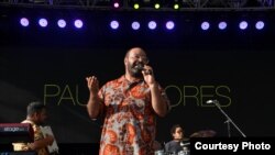 Nesta imagem de arquivo, Paulo Flores actua em Nova Iorque, no Summerstage 2016. 