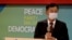 台湾陆委会新主委邱太三在交接仪式上致辞。（2021年2月23日）