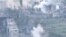 Drone footage shows artillery strikes on the Ukrainian village of Toshkivka in the Luhansk region