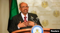 FILE - Sudan President Omar al-Bashir speaks to the media.