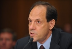 FILE - Glenn Fine, Inspector General of the U.S. Department of Justice,testifies before the Senate Judiciary Committee during a hearing on Patriot Act re-authorization, Sept. 23, 2009, on Capitol Hill in Washington, D.C.