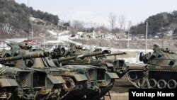 키리졸브 미한 연합훈련 일환으로 한국 강원도 철원군 육군 3사단에서 실시된 전투력 복원훈련. (자료사진)