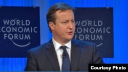 Prime Minister David Cameron of Britain addresses 2013 World Economic Forum Annual Meeting. (Credit: WEC)
