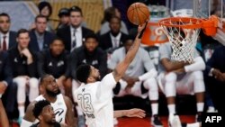 Anthony Davis de la Nouvelle-Orléans lors du match All-Star de la NBA, le 18 février 2018, à Los Angeles.