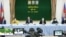 Officials from the Cambodian Ministry of Health and country representatives from the World Health Organization (WHO) held a joint press conference on the COVID-19 pandemic in Phnom Penh, Cambodia, April 20, 2020. (Kan Vicheika/VOA Khmer) 
