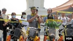 台湾人权及公民团体举行活动声援李明哲(美国之音张永泰拍摄)