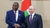 Le président centrafricain Faustin Archange Touadéra et son homologue russe Vladimir Poutine.