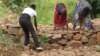 Beneficiaries of WFP's Resilent Program in Zomba, Malawi, construct blockades across rivers to help trap water runoffs during flooding.