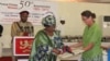 Malawi President Joyce Banda officially launches the global health service partnership at the 50th Anniversary Celebration of the Peace Corps at Kamuzu Palace (VOA / L. Vintulla) 