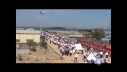 缅甸人集会抗议中国投资的输油管工程