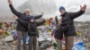 The Rivenbark family at the Everest Base Camp in Nepal, one of many stops on their world tour.