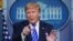 US President Donald Trump speaks during the daily briefing on COVID-19 in the Brady Briefing Room of the White House on April 23, 2020, in Washington, DC.