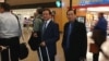Mr. Kem Sokha, vice president of the Cambodia National Rescue Party and Yim Sovann, spokesperson of CNRP in Washington state, on their way to San Francisco, California, Thursday, April 10, 2014. (Courtesy of Kem Sokha)