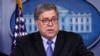 Attorney General William Barr speaks about the coronavirus in the James Brady Briefing Room, March 23, 2020, in Washington. 