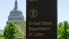 FILE - The entrance to the Labor Department is seen near the Capitol in Washington, May 7, 2020. 