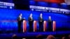 Republican presidential candidates, from left: Bobby Jindal, Rick Santorum, George Pataki, and Lindsey Graham take the stage during the CNBC Republican presidential debate at the University of Colorado, Oct. 28, 2015.