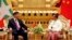 တရုတ်သမ္မတ Xi Jinping နှင့် တွေ့ဆုံဆွေးနွေးနေသည့် မြန်မာနိုင်ငံသမ္မတ ဦးဝင်းမြင့်။ (ဇန်နဝါရီ ၁၇၊ ၂၀၂၀)