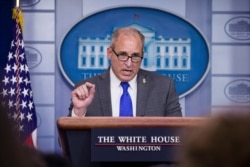 FILE - Acting Customs and Border Protection director Mark Morgan speaks with reporters in the briefing room at the White House, Nov. 14, 2019.