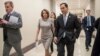 FILE - House Majority Leader Nancy Pelosi of Calif. walks with Rep. Joaquin Castro, D-Texas at the Capitol in Washington.