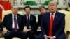 President Donald Trump and Turkish President Recep Tayyip Erdogan meet in the Oval Office with Republican senators at the White House, Nov. 13, 2019, in Washington. 