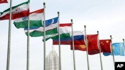 资料照：上海合作组织成员国的旗帜