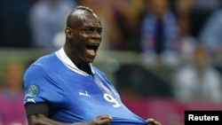 Le joueur italien Mario Balotelli lors de l'Euro 2012