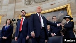 Donald Trump lors de sa cérémonie d'investiture au Capitole le 20 janvier.