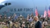 President Joe Biden speaks to American service members at RAF Mildenhall in Suffolk, England, June 9, 2021, after arriving in Europe for meetings with U.S. allies and Russian President Vladimir Putin. 