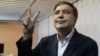 Former Georgian President Mikheil Saakashvili gestures in a court room in Kiev, Ukraine, Dec. 11, 2017. 