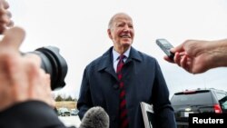 جو بایدن، رئیس جمهوری آمریکا در فرودگا هاگرستون در ایالت مریلند - ۱۵ اسفند ۱۴۰۲