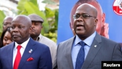 FILE - Rais Felix Tshisekedi (Kulia), Vital Kamerhe (Kushoto),