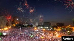 تظاهرکنندگان مخالف محمد مرسی در میدان تحریر در قاهره