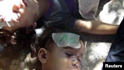 지난 8월 21일 다마스쿠스 외곽 지역에서 발생한 화학무기 살포로 사망한 어린이들.(자료사진)