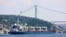 The Sierra Leone-flagged cargo ship Razoni sails in Istanbul's Bosphorus