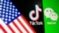 资料照：美国国旗、TikTok和微信标识