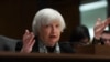 재닛 옐런 미 재무장관이 16일 상원 금융위원회 청문회에서 증언하고 있다.