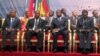 (L-R) Presidents Mahamadou Issoufou of Niger, Ali Bongo Ondimba of Gabon, Faure Gnassingbe of Togo and Idriss Deby Itno of Chad attend the opening in Yaounde of a meeting on maritime security in the Gulf of Guinea, June 24, 2013.