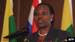 Dr. Fatoumata Nafo-Traore speaks during the opening ceremony of the meeting on efforts to prevent and control malaria at Thai-Burma Border in Kanchanaburi province, October 27, 2012.
