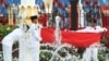Upacara penurunan bendera merah putih di Istana Merdeka Jakarta, Rabu petang 17 Agustus 2016 (Foto Biro Pers Kepresidenan).