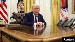 دونالد ترامپ، رئیس جمهوری آمریکا، در دفتر کار خود در کاخ سفید - آرشیو