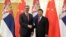 China, Beijing, Serbian President Aleksandar Vucic shakes hands with Chinese President Xi Jinping before their meeting at the Great Hall of PeopleSerbian President Aleksandar Vucic shakes hands with Chinese President Xi Jinping before their meeting at the