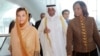 (l-r) United Nations Climate Change Convention, Executive Secretary Christiana Figueres; Convention President Abdullah bin Hamad Al-Attiyah; and former Convention President Maite Nkoana-Mashabane. (IISD Reporting Services)