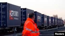 第一列从中国抵达英国的货运火车。（2017年1月18日）