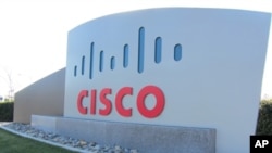 美国硅谷思科公司总部附近的标牌