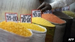 新德里一处粮食批发市场