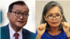 Cambodia's prominent opposition leader, Sam Rasiny (left), and Mu Sochua, vice president of Cambodia National Rescue Party. 