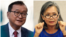 Cambodia's prominent opposition leader, Sam Rasiny (left), and Mu Sochua, vice president of Cambodia National Rescue Party. 