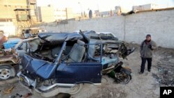 Serangan bom mobil di Baghdad, Irak, Senin (16/12). 